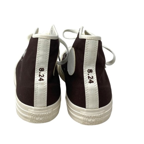 Converse Chuck Taylor High Top Shoes Men Canvas White Brown Custom 152620C-WBRW - Picture 8 of 10